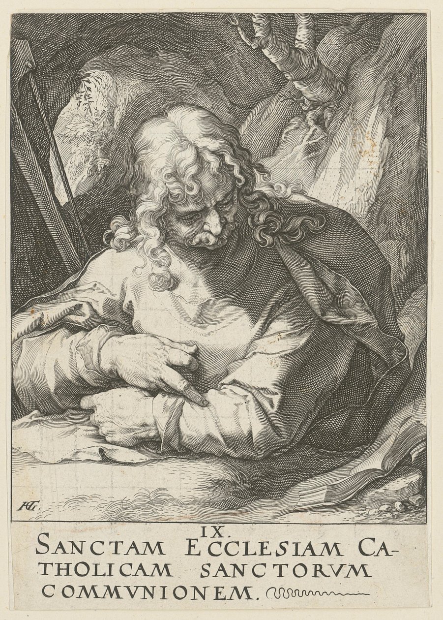 Jakobus de Jongere, blad 10 uit de serie „Christus, de twaalf apostelen en Paulus” door Hendrick Goltzius