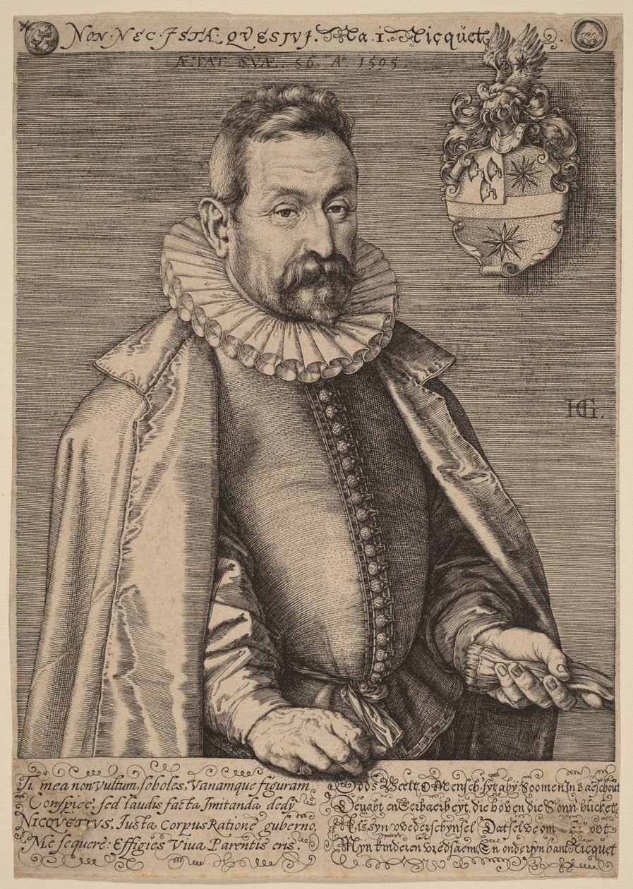 Jan Nicquet door Hendrick Goltzius