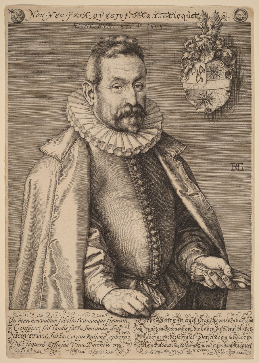 Jan Nicquet door Hendrick Goltzius