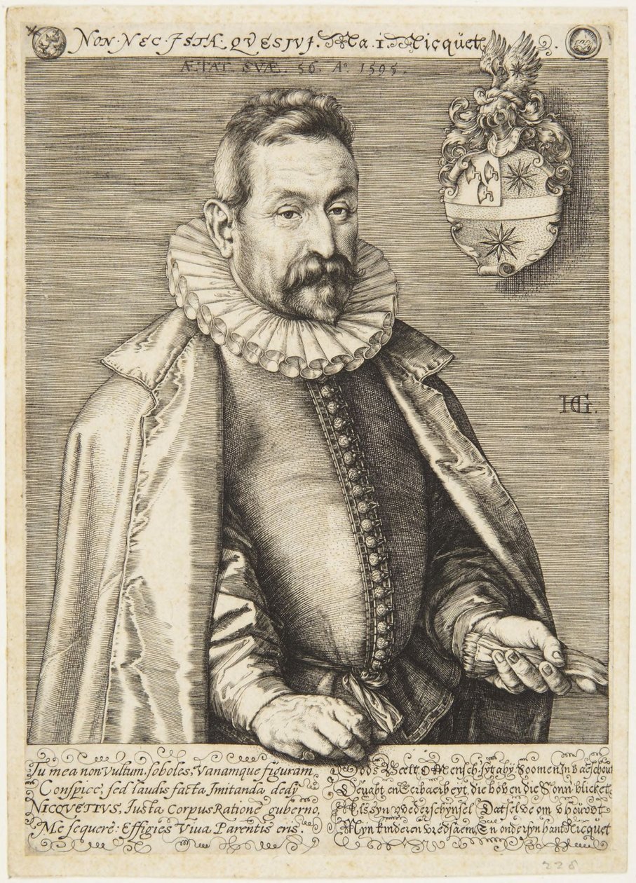 Jan Nicquet door Hendrick Goltzius