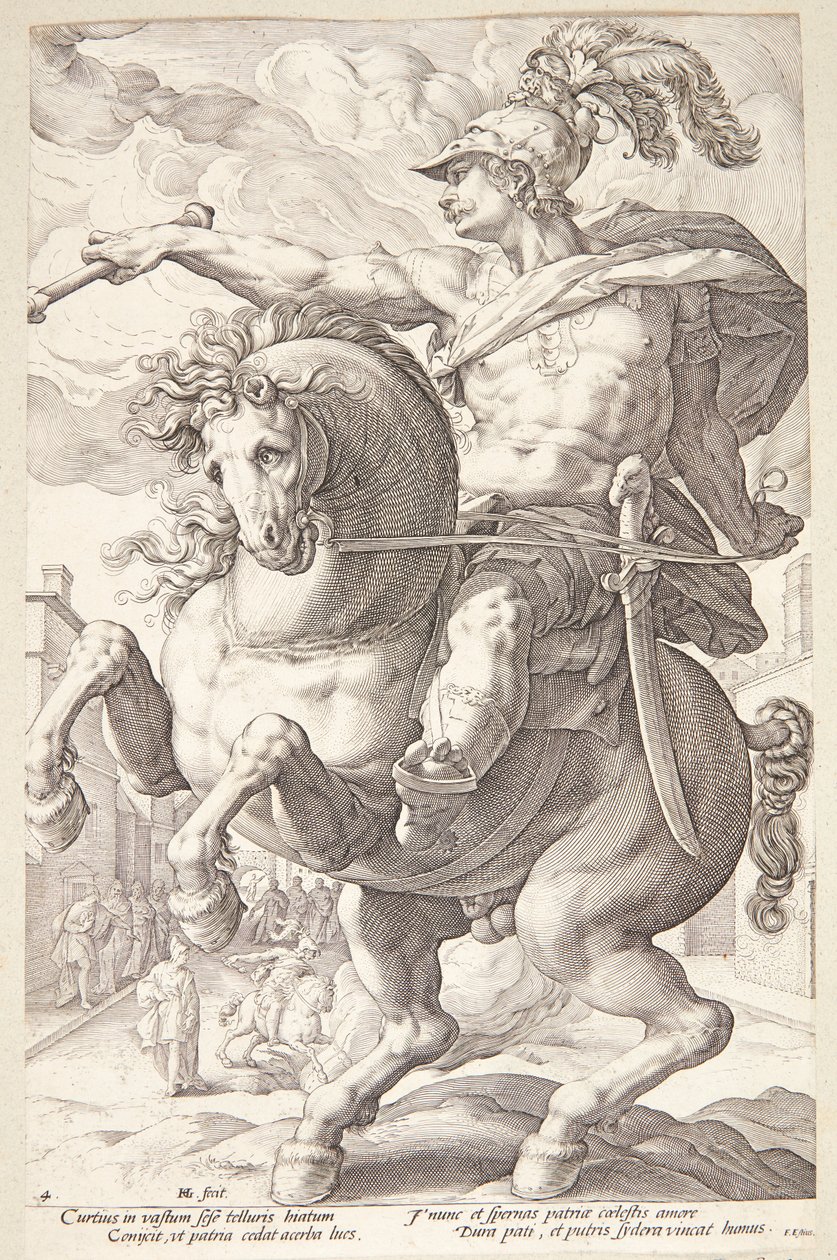 Marcus Curtius door Hendrick Goltzius