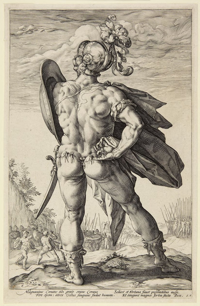 Marcus Valerius Corvus door Hendrick Goltzius
