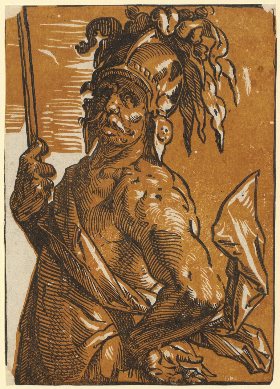 Mars in halffiguur door Hendrick Goltzius