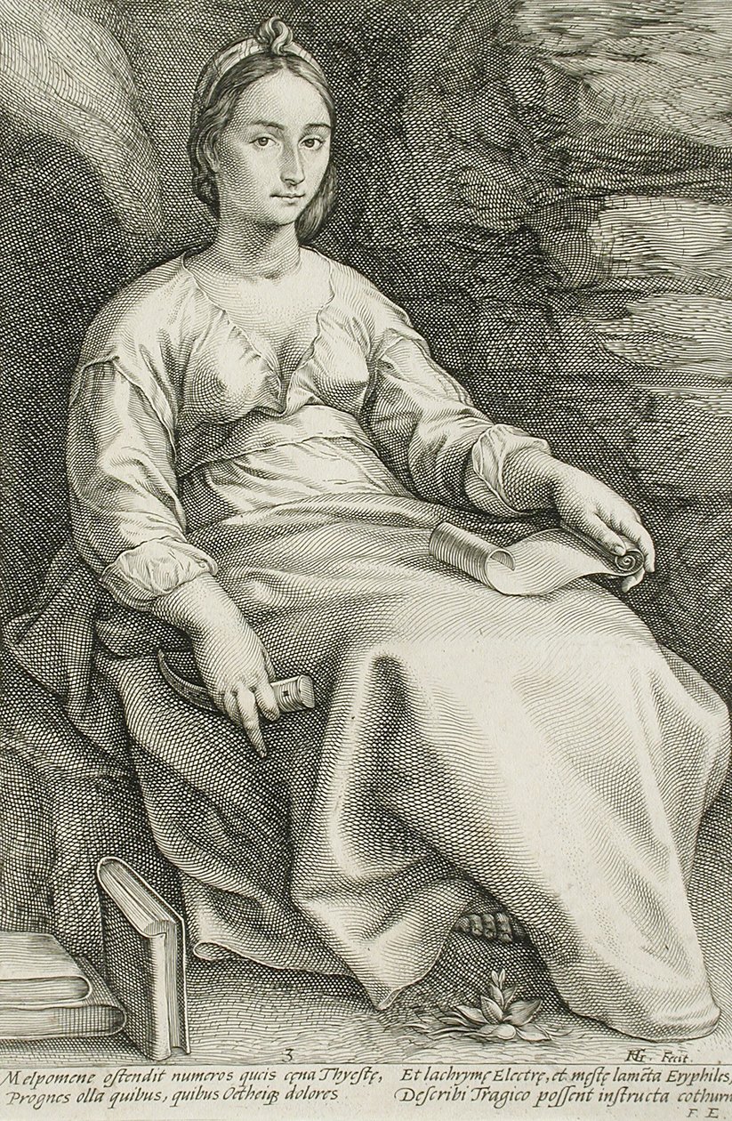 Melpomene door Hendrick Goltzius