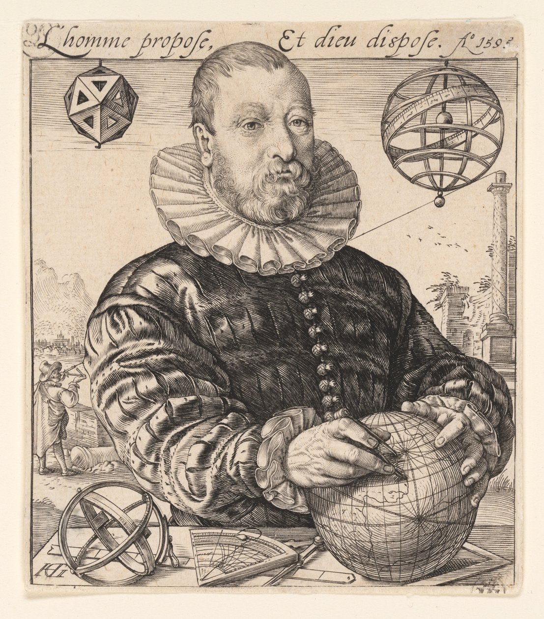 Nicolaus Petri van Deventer door Hendrick Goltzius