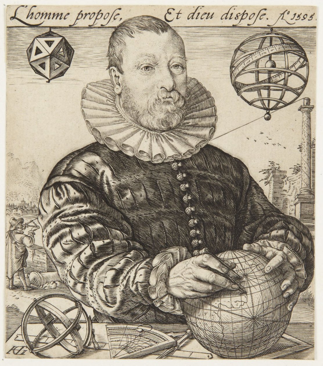 Nicolaus Petri van Deventer door Hendrick Goltzius