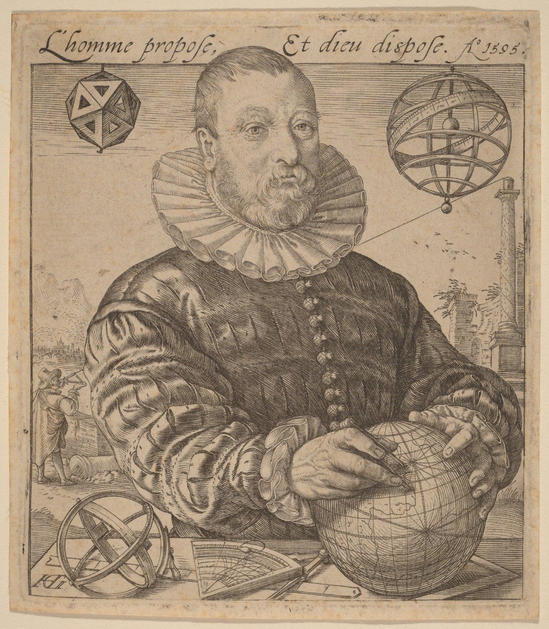 Nicolaus Petri van Deventer door Hendrick Goltzius