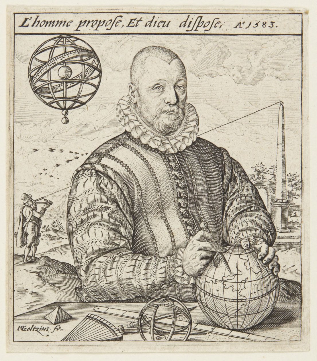 Nicolaus Petri van Deventer door Hendrick Goltzius