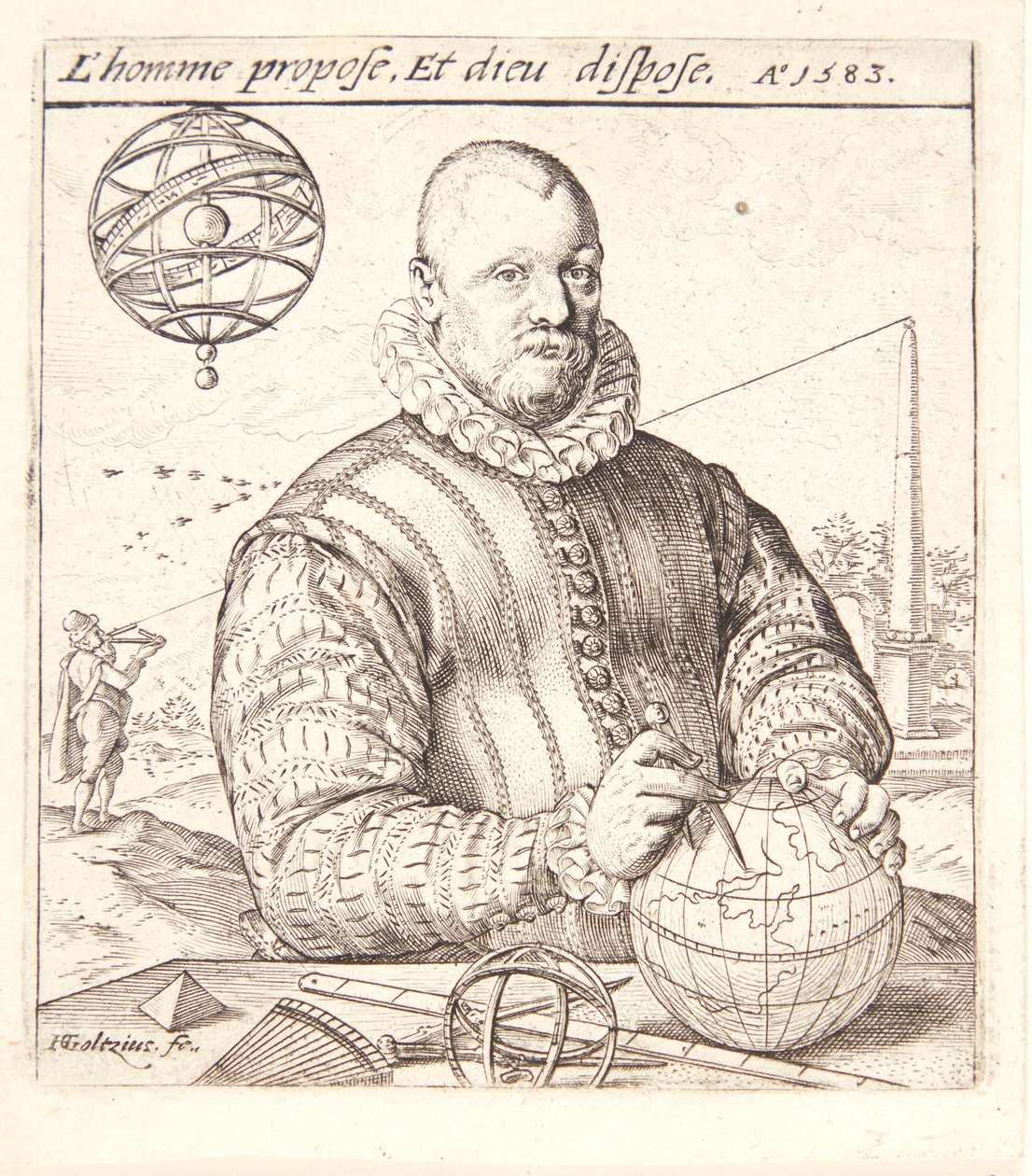 Nicolaus Petri van Deventer door Hendrick Goltzius