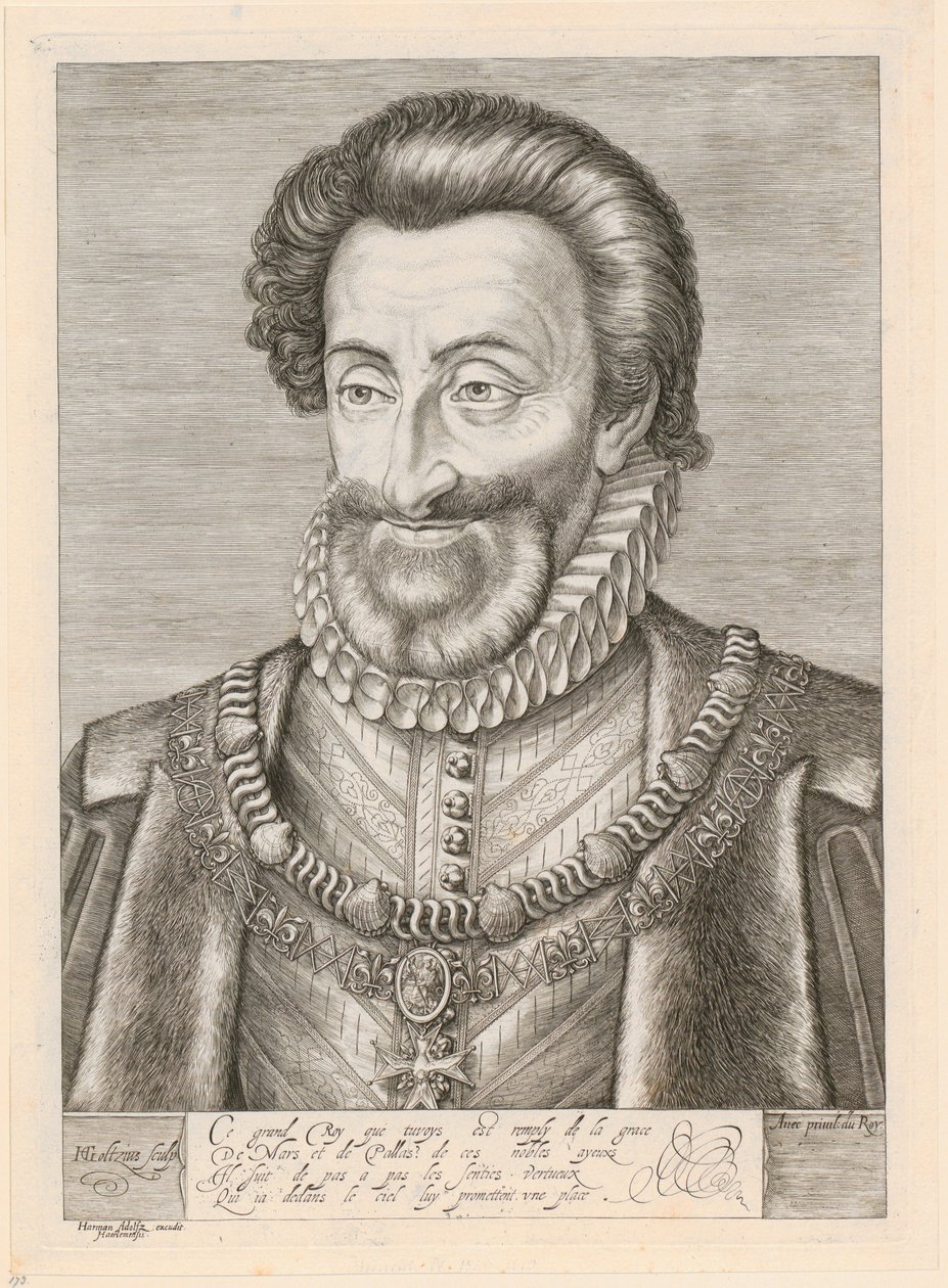 Portret van Hendrik IV, koning van Frankrijk door Hendrick Goltzius