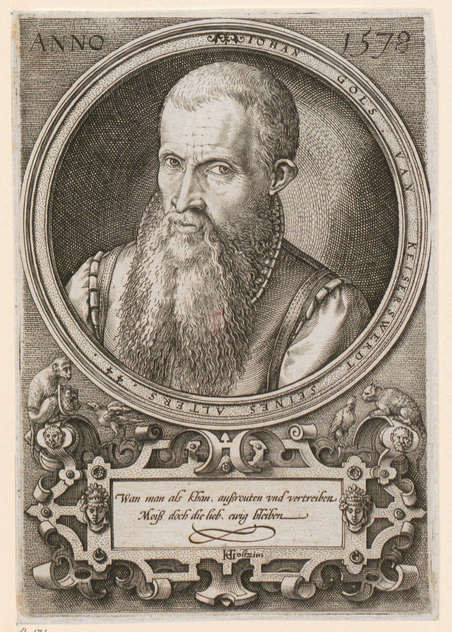 Portret van Jan Goltz II [Jan Gols; Johan Gols] door Hendrick Goltzius