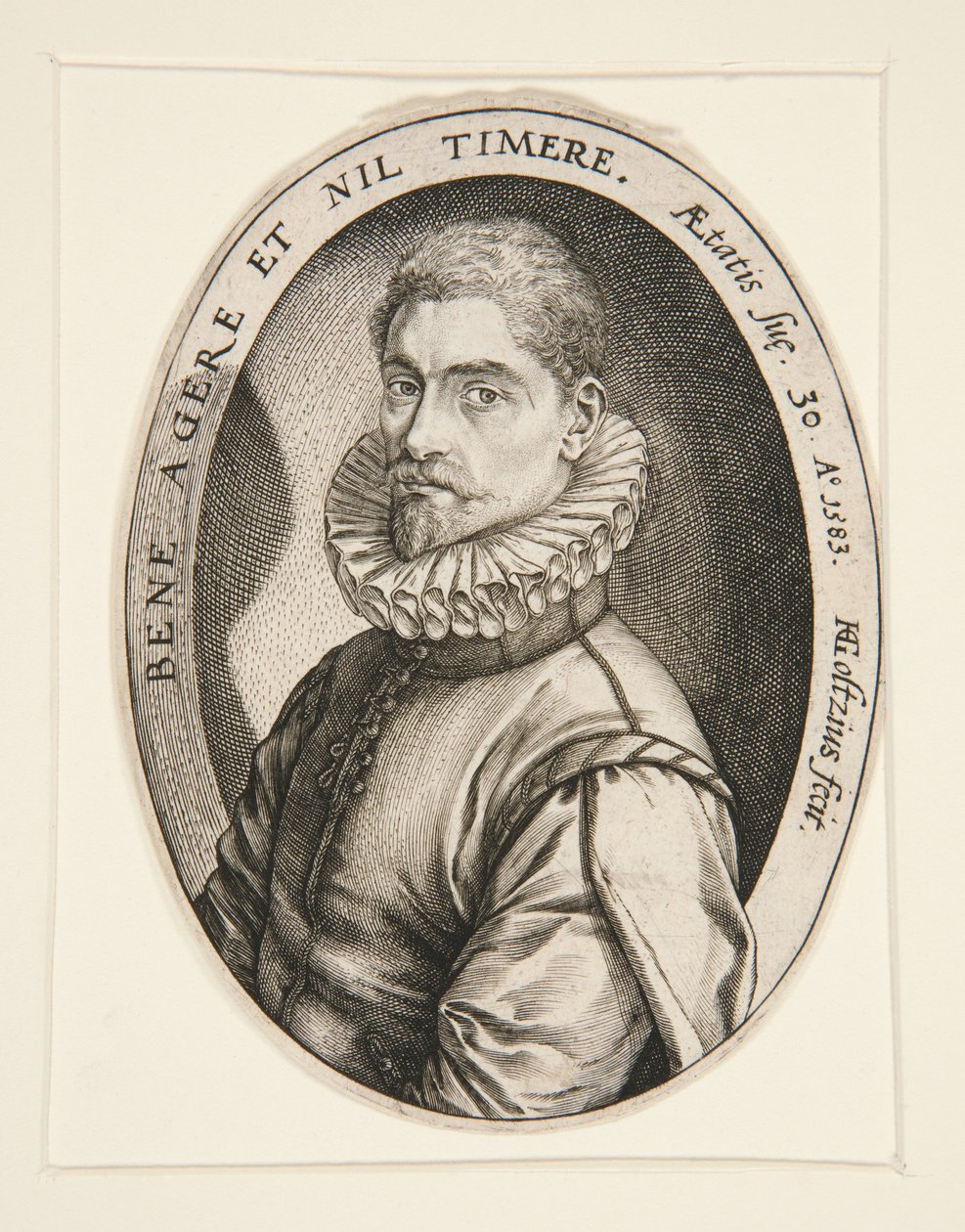 Portret van Hieronymous Scholiers door Hendrick Goltzius