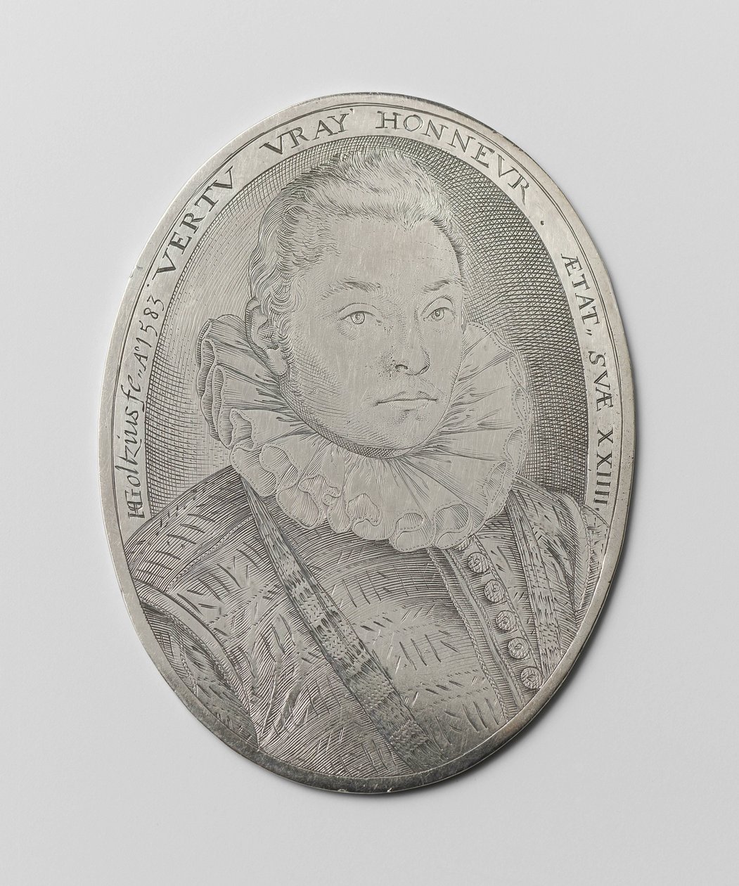 Portret van een 24-jarige man door Hendrick Goltzius