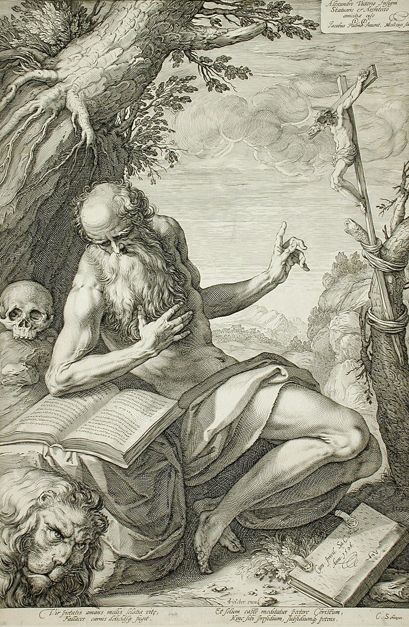 Sint-Hieronymus door Hendrick Goltzius