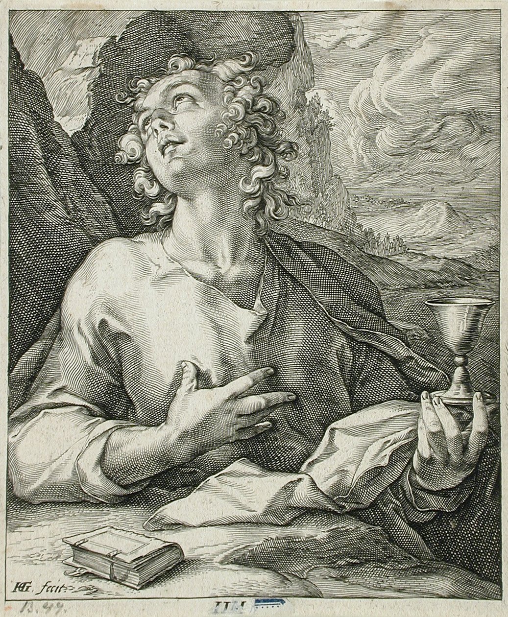De heilige Johannes de Evangelist door Hendrick Goltzius