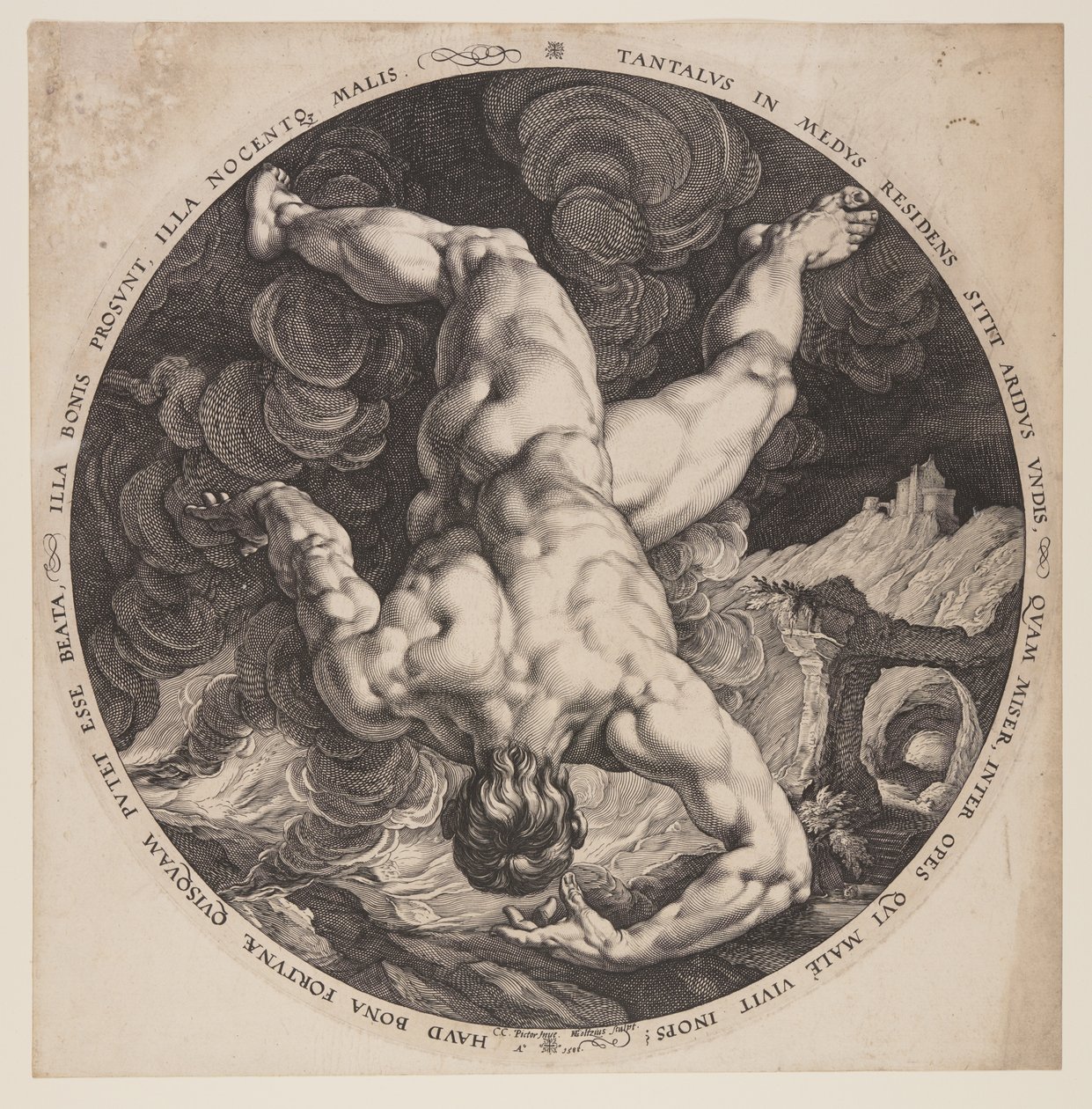 Tantalus, uit De vier schandknapen door Hendrick Goltzius