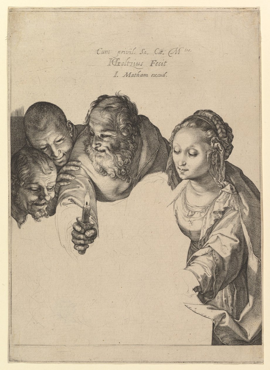 De aanbidding van de herders door Hendrick Goltzius