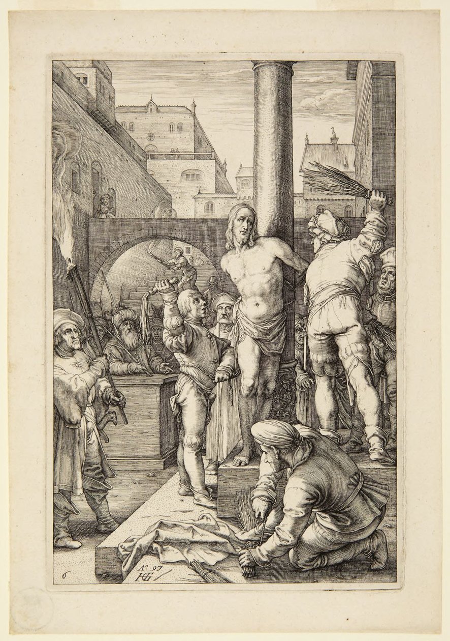 De geseling door Hendrick Goltzius