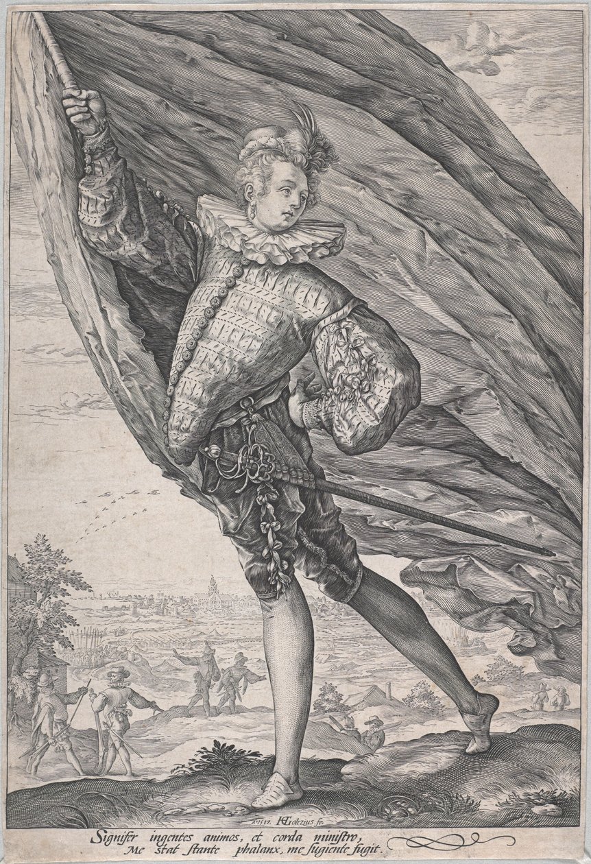 De grote standaarddrager door Hendrick Goltzius