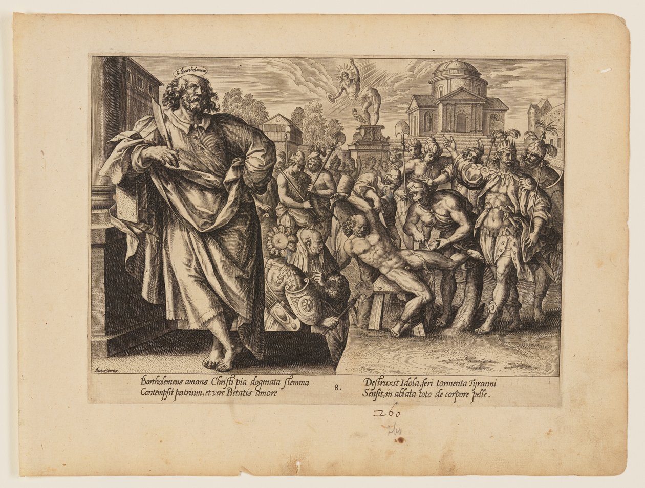 Het martelaarschap van de heilige Bartholomeus, uit Het martelaarschap van Christus en de apostelen door Hendrick Goltzius