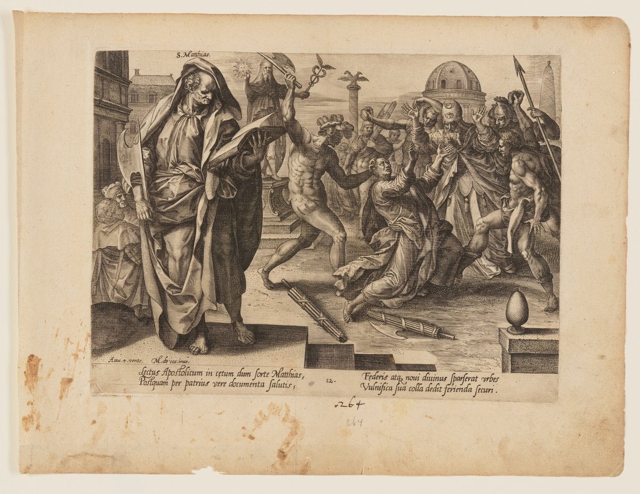 Het martelaarschap van de heilige Matthias, uit Het martelaarschap van Christus en de apostelen door Hendrick Goltzius
