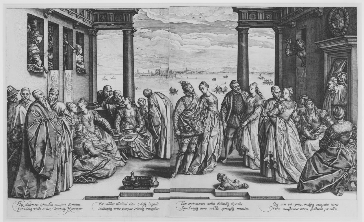 De Venetiaanse bruiloft door Hendrick Goltzius