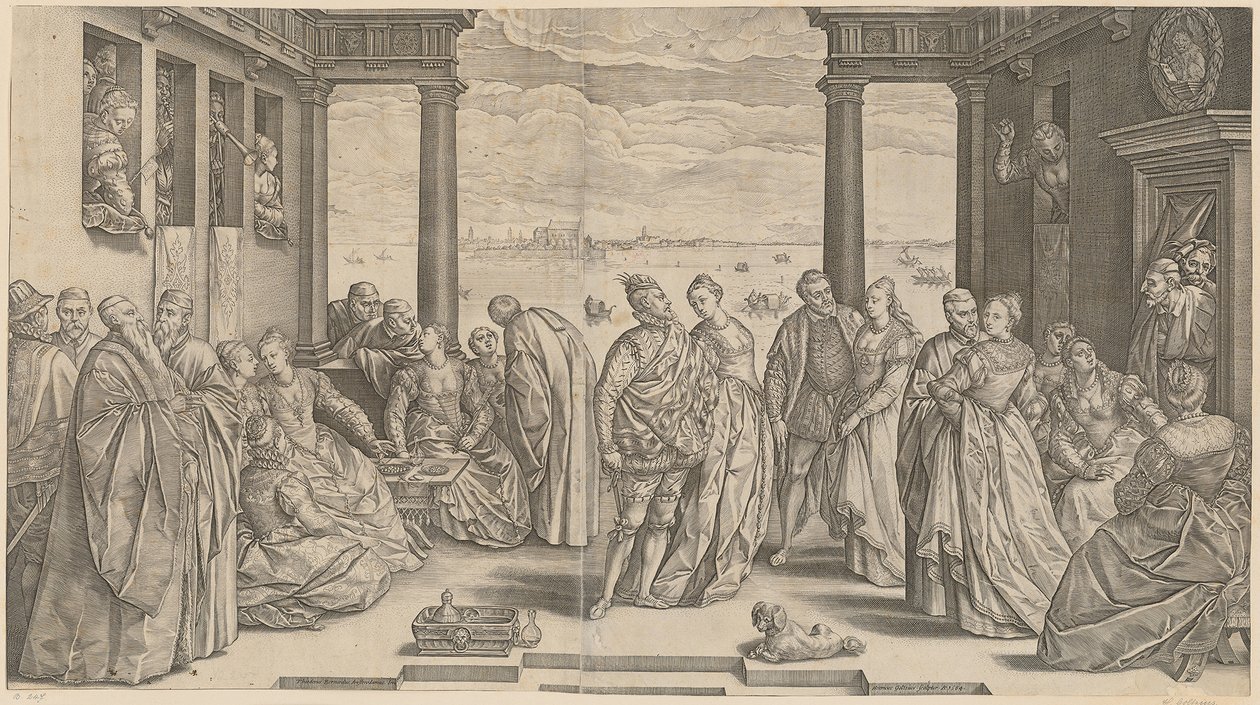 Venetiaanse bruiloft door Hendrick Goltzius