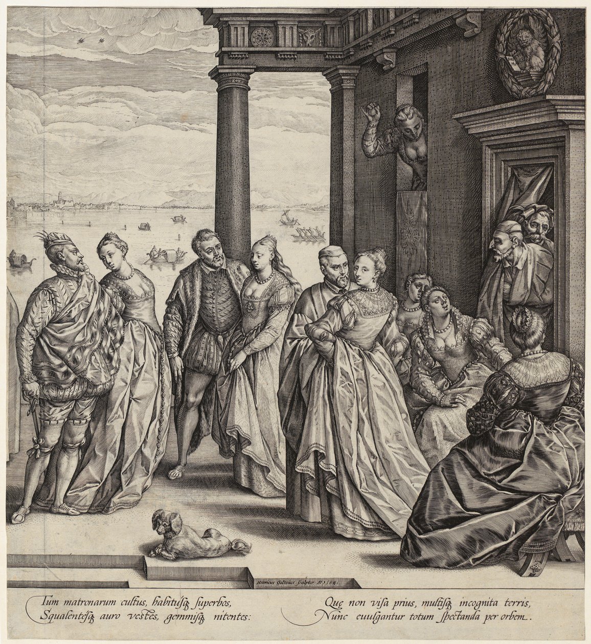 Venetiaanse bruiloft [rechterhelft van het blad] door Hendrick Goltzius