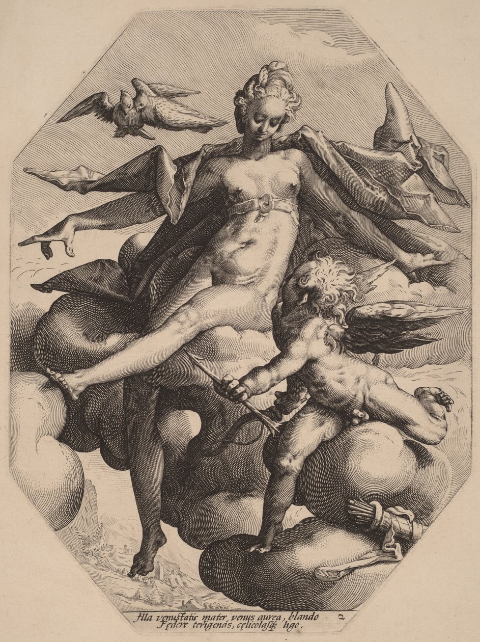 Venus en Cupido door Hendrick Goltzius