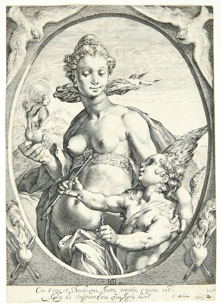 Venus en Amor door Hendrick Goltzius