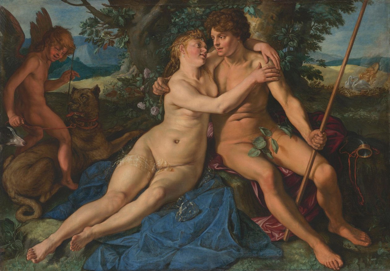 Venus en Adonis door Hendrick Goltzius