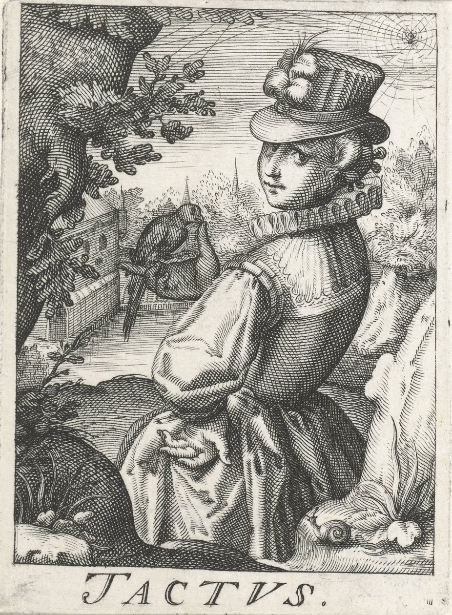 Gevoel (Tactus, De vijf zintuigen) door Hendrick Hondius (rejected attribution)