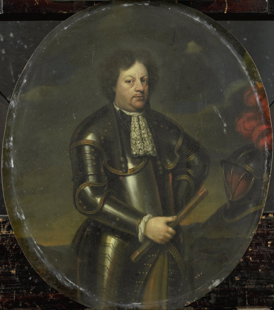 Portret van generaal-majoor Hans Willem, baron van Aylva, genaamd De Formidabele Generaal door Hendrick de Valk