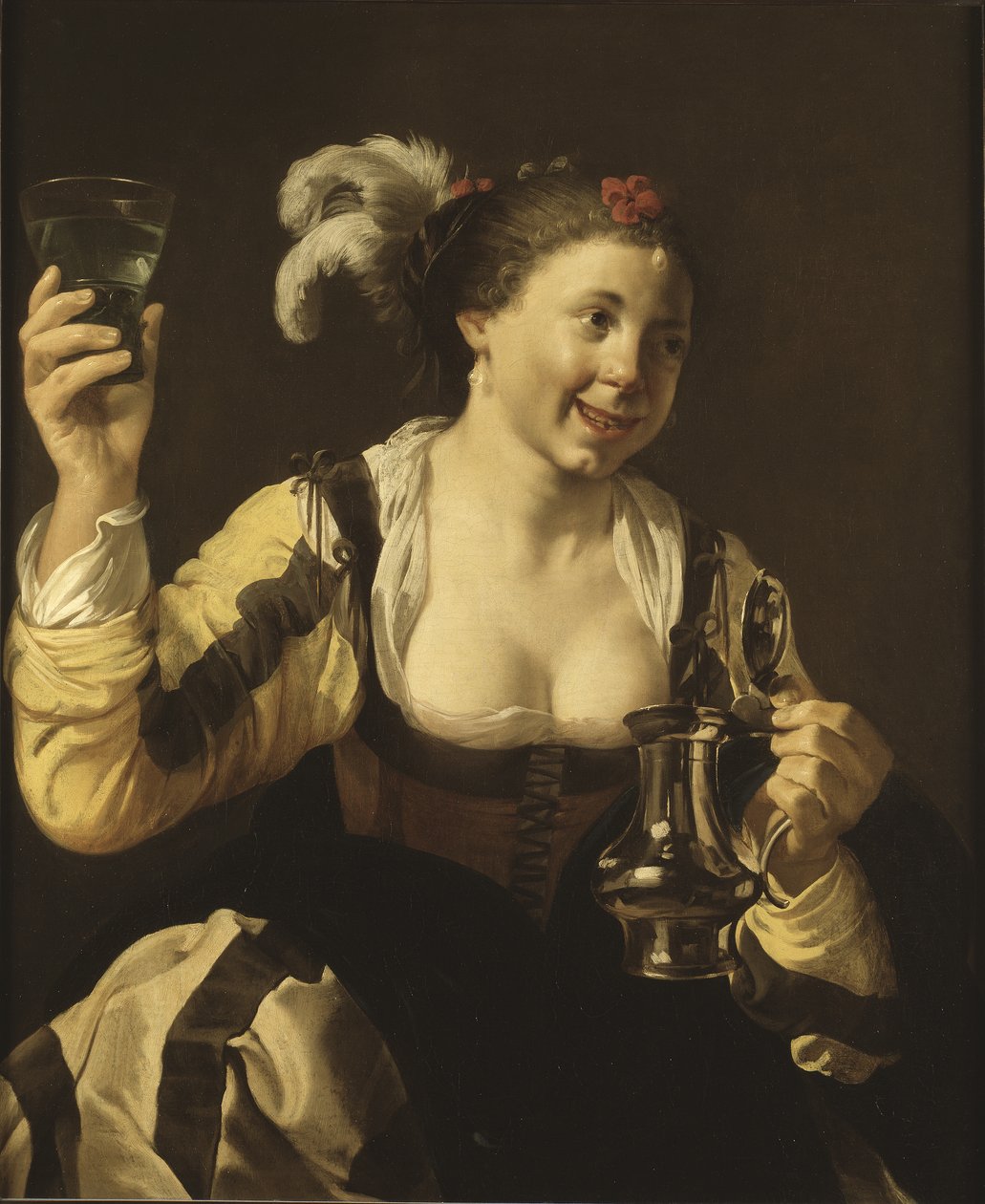 Een meisje met een glas, ca. 1620 door Hendrick ter Brugghen
