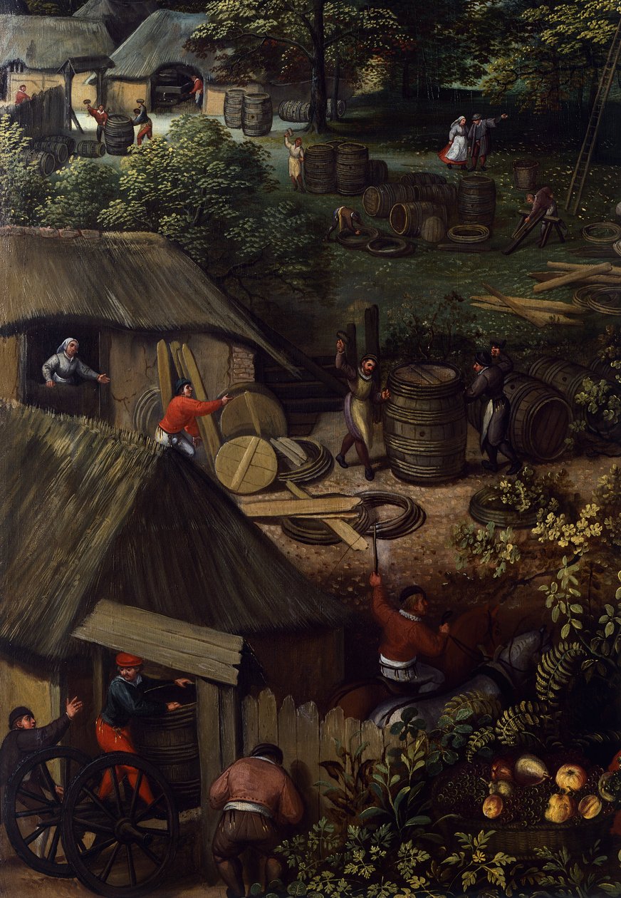 Herfstlandschap (detail) door Hendrick van den (1530 97) Broeck