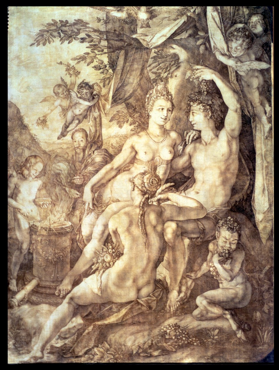 Bacchus, Venus en Ceres, c.1606 door Hendrik Goltzius