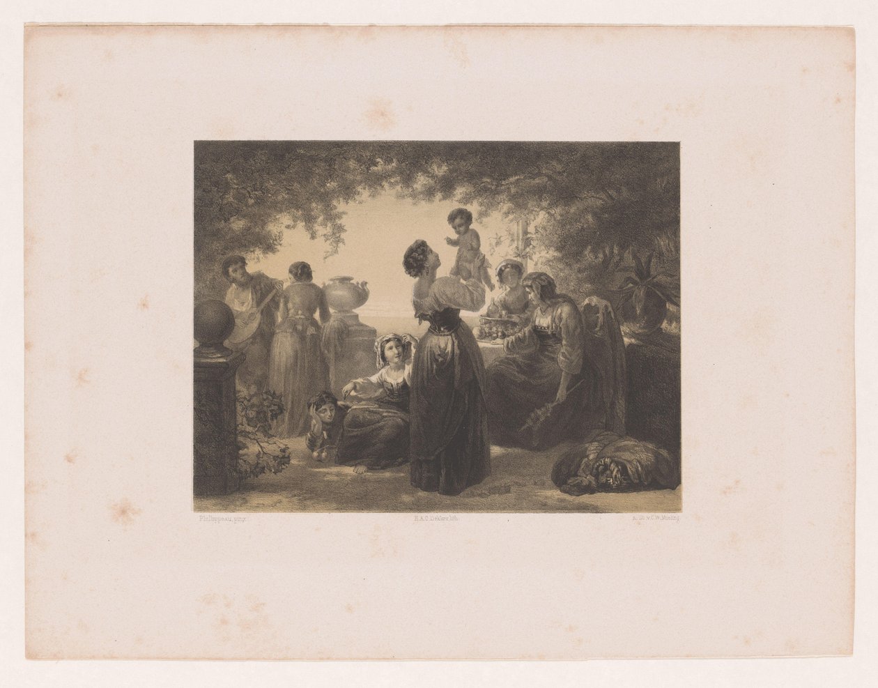 Italiaanse vrouwen bij een tafel door Hendrik Adriaan Christiaan Dekker