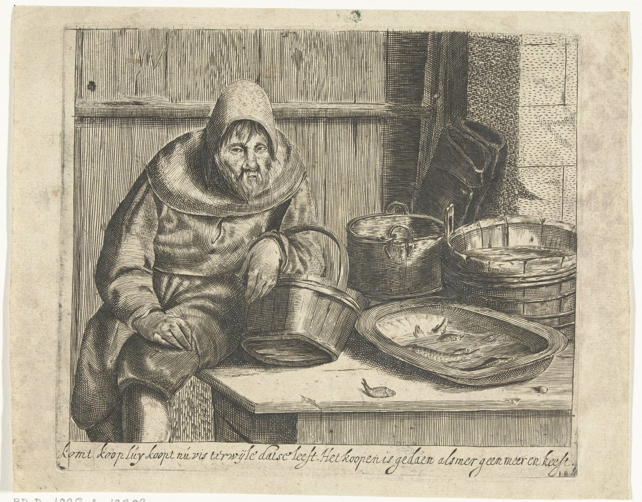 Visverkoper door Hendrik Bary