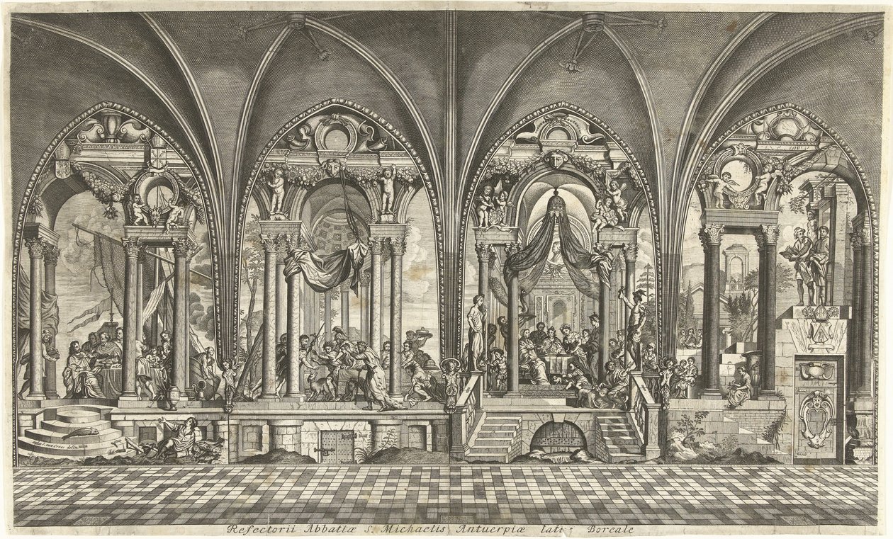 Schilderingen in de refter van de Sint Michielsabdij te Antwerpen door Hendrik Causé