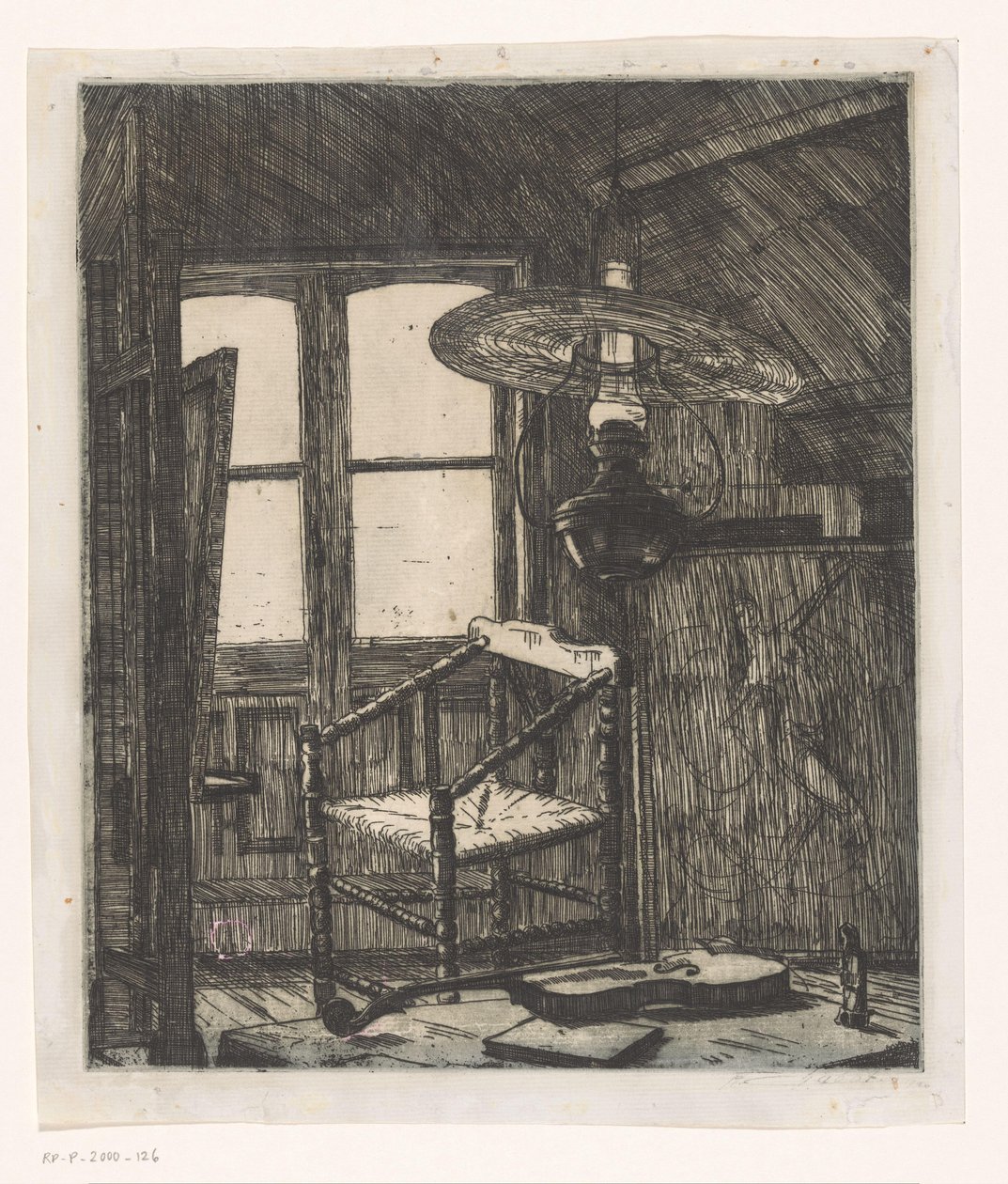 Atelier van de kunstenaar in zijn moeders huis door Hendrik Chabot