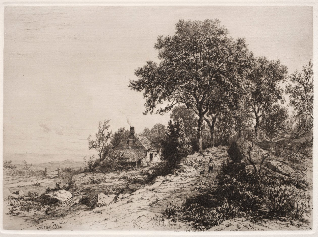 Huisje aan zee door Hendrik Dirk Kruseman van Elten