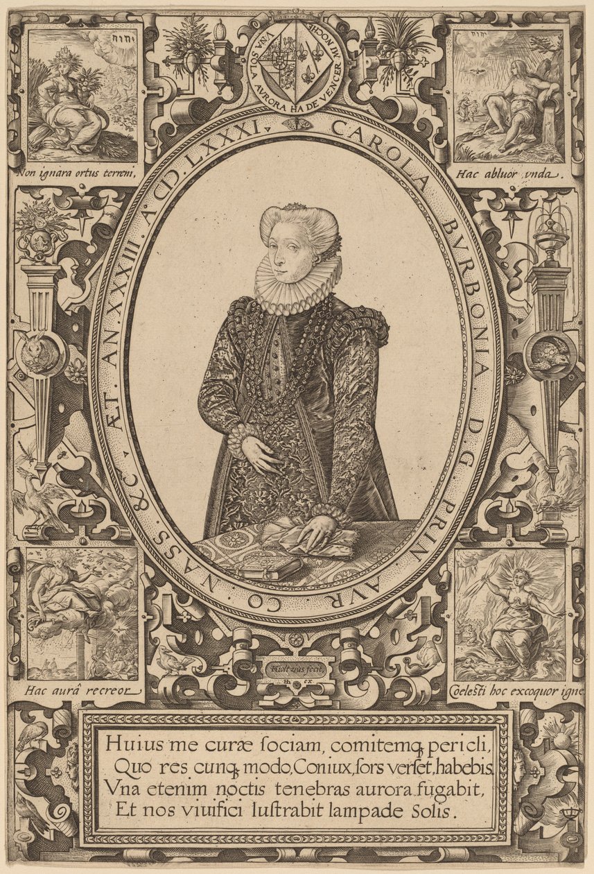 Charlotte van Bourbon door Hendrik Goltzius