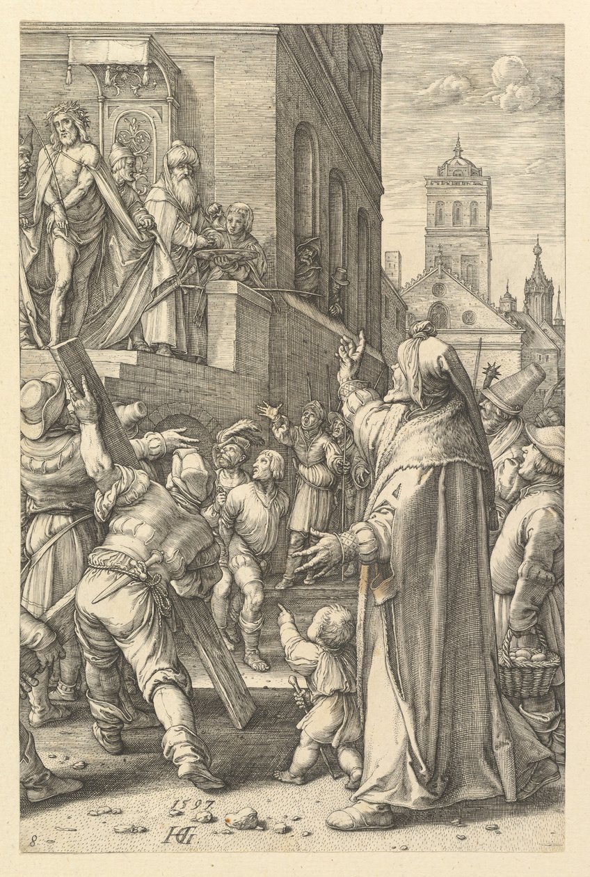 Ecce Homo, uit De Passie van Christus door Hendrik Goltzius