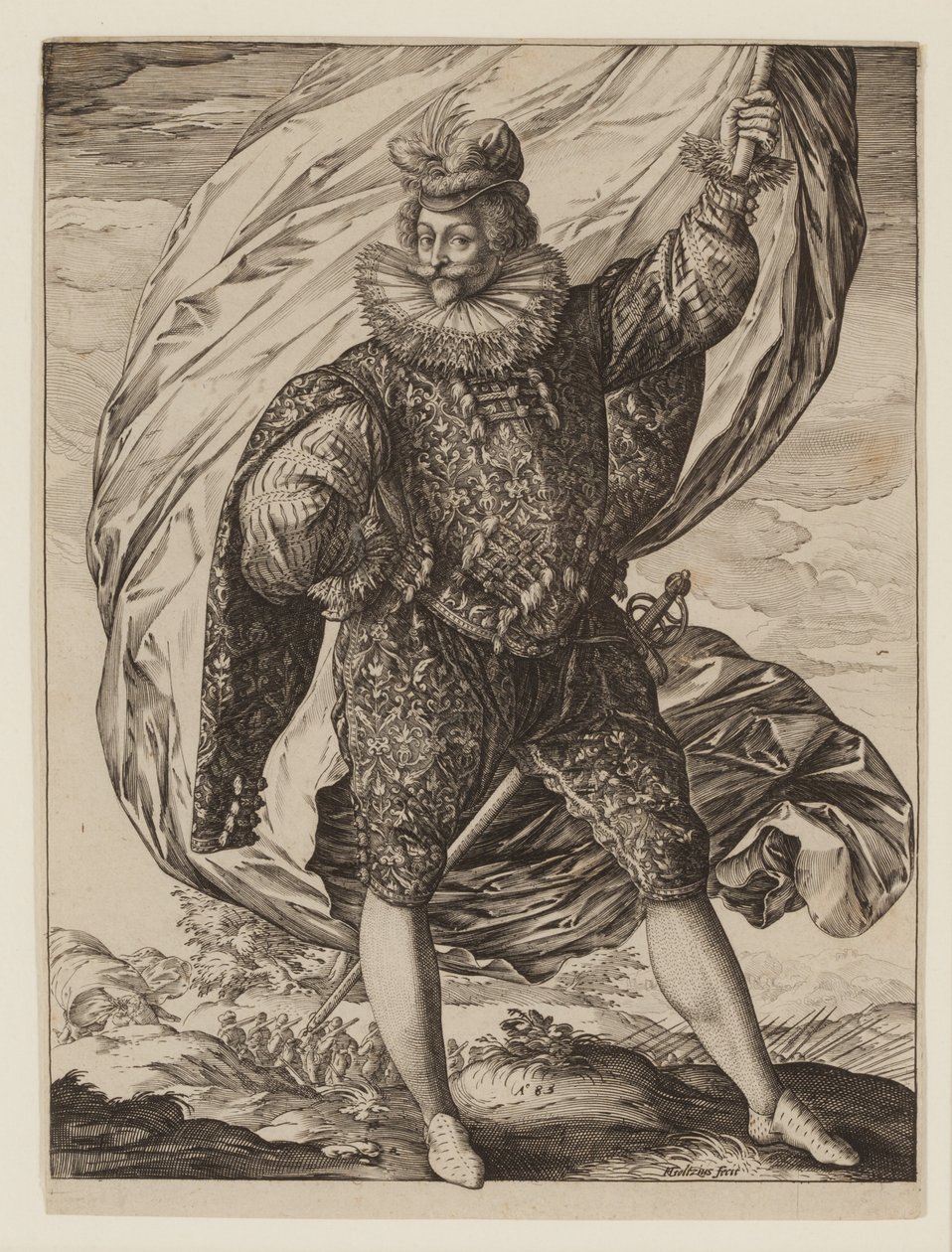 Vaandeldrager Gerrit Pieters Ruicharer door Hendrik Goltzius