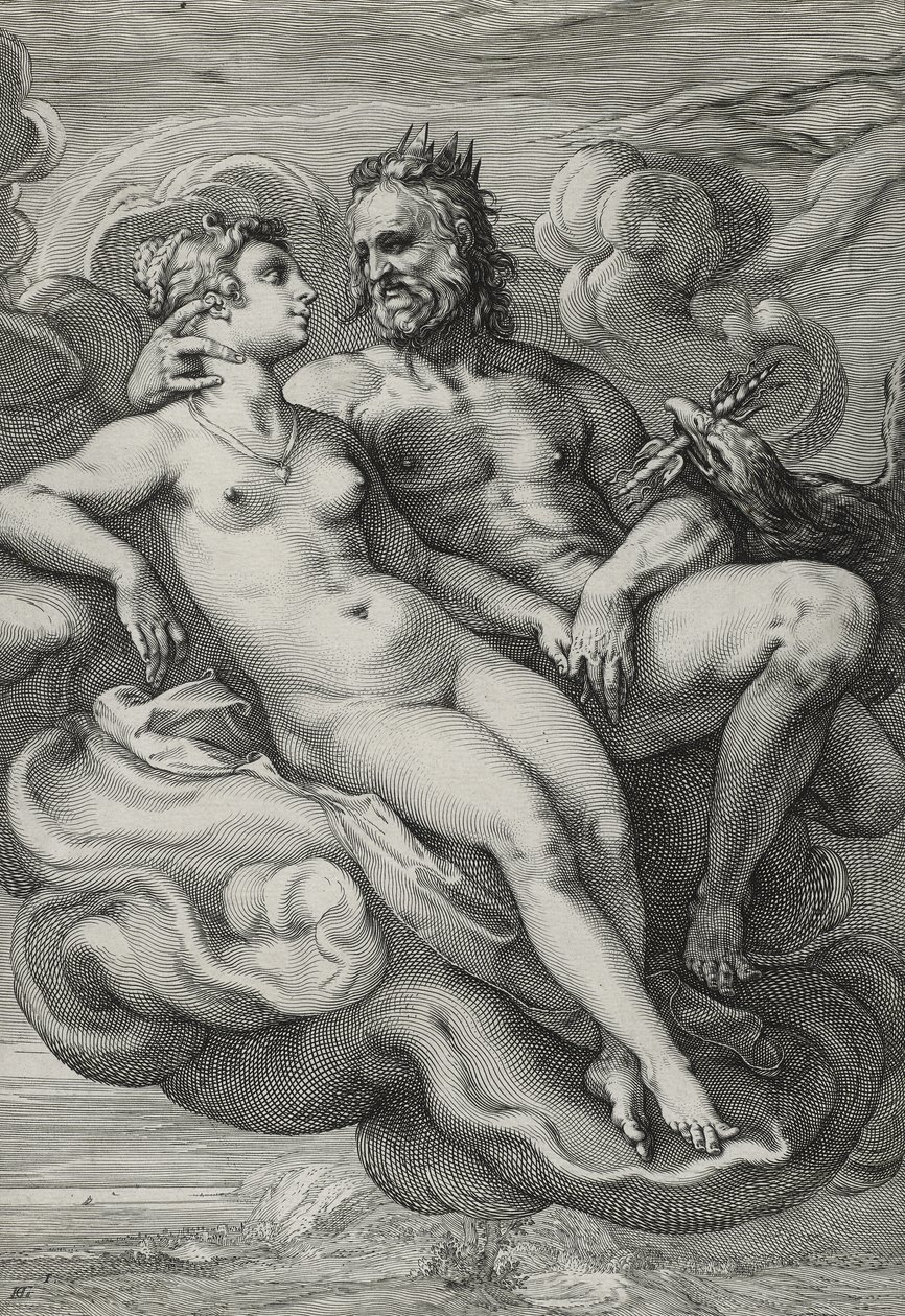 Jupiter en Juno, c.1593-94 door Hendrik Goltzius