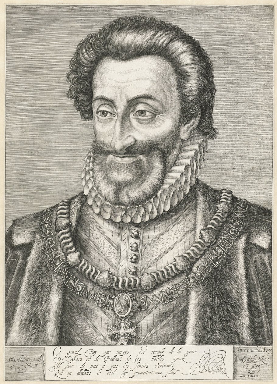 Portret van koning Hendrik IV van Frankrijk, c.1600 door Hendrik Goltzius