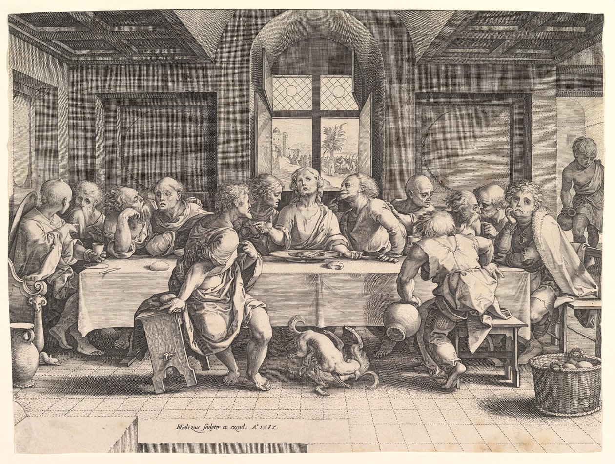 Het Laatste Avondmaal, 1585 door Hendrik Goltzius