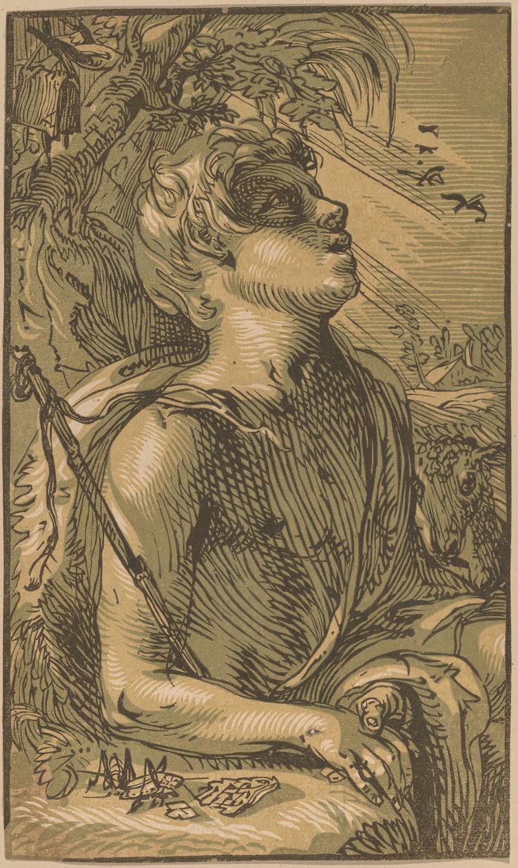 De jonge Sint Johannes de Doper door Hendrik Goltzius