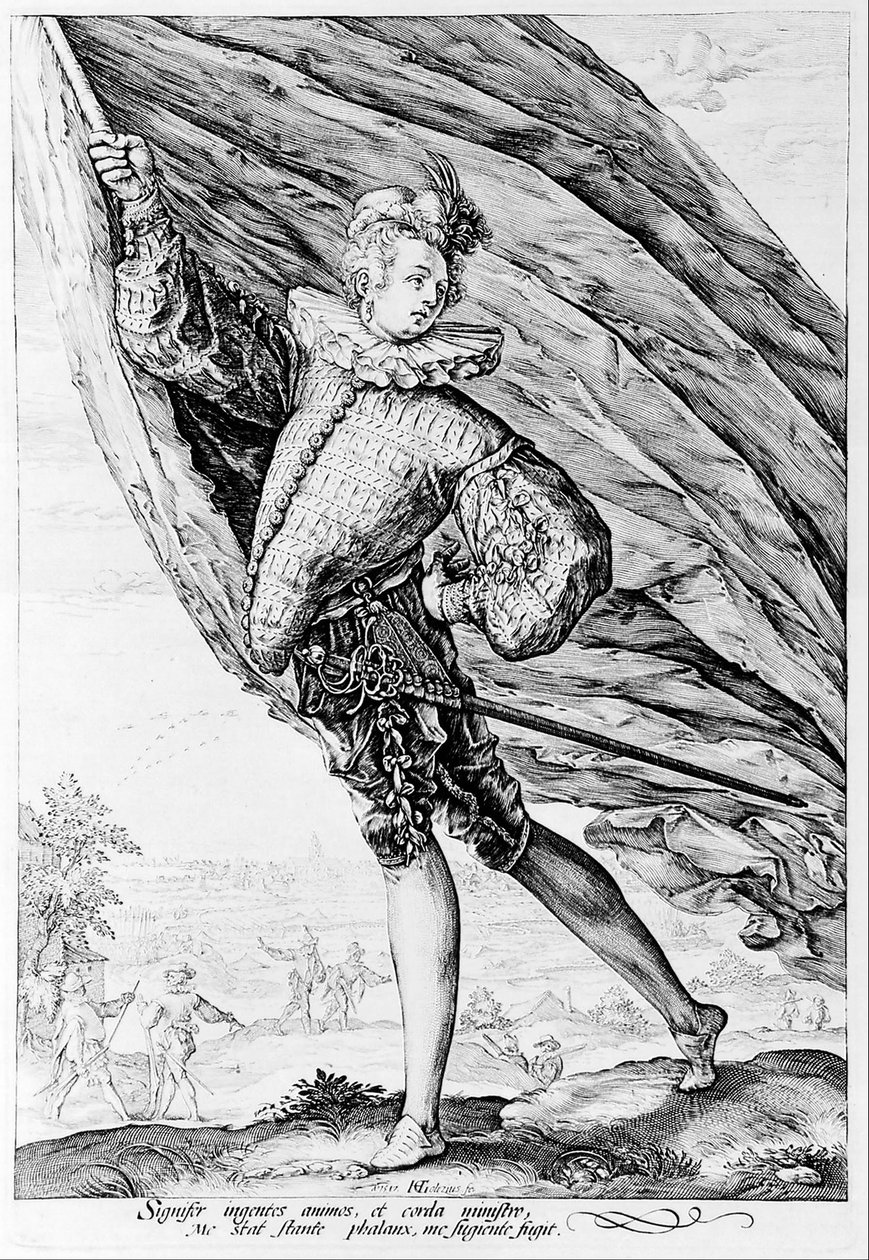De grote vaandeldrager door Hendrik Goltzius