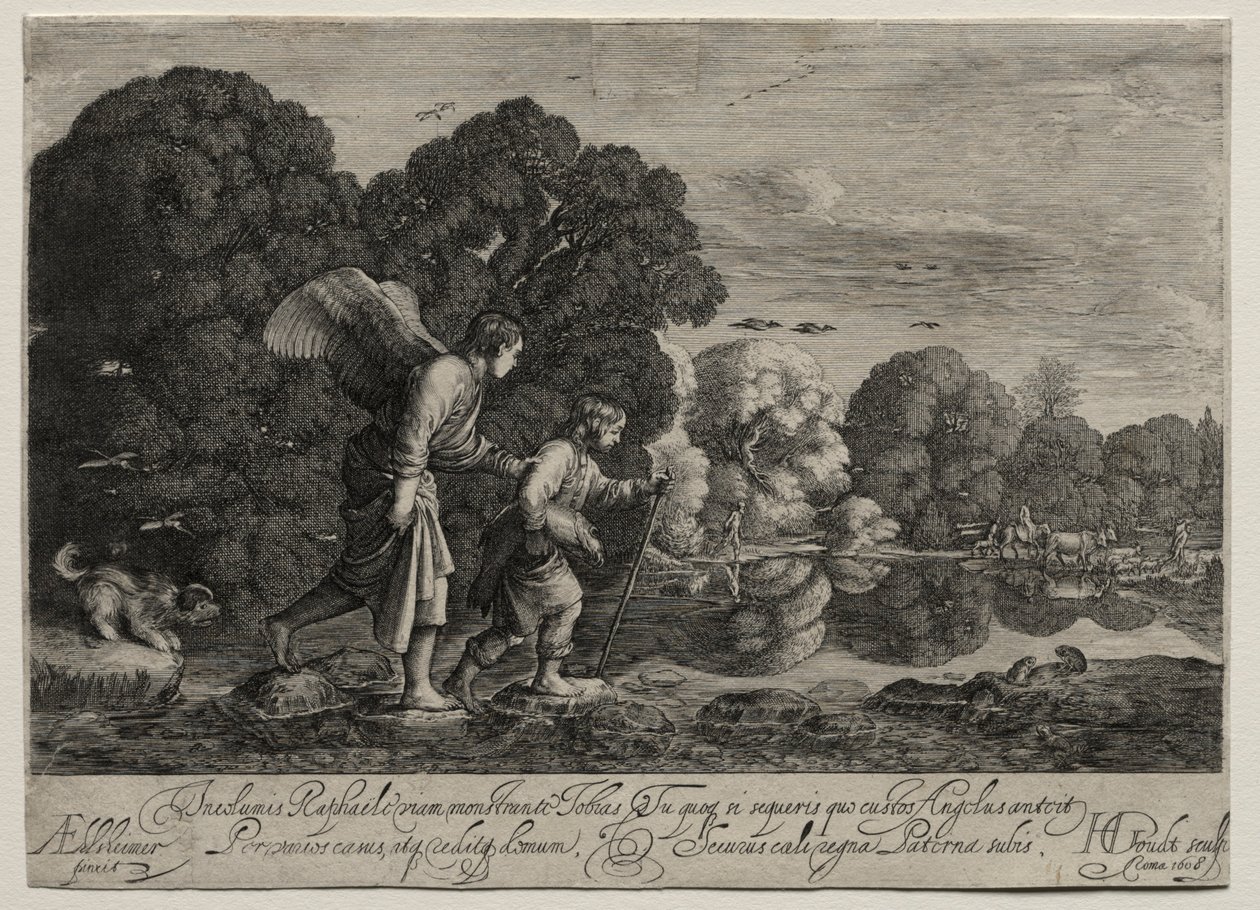 Tobias en de engel door Hendrik Goudt